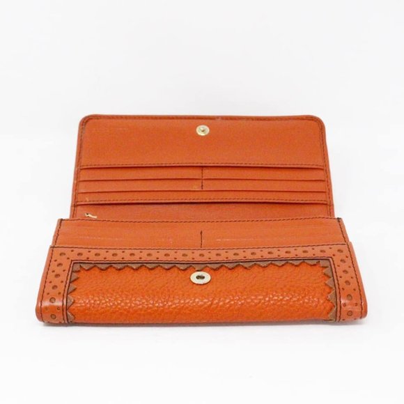 BURBERRY #MCA056 Orange Leather Wallet - Picture 3 of 8